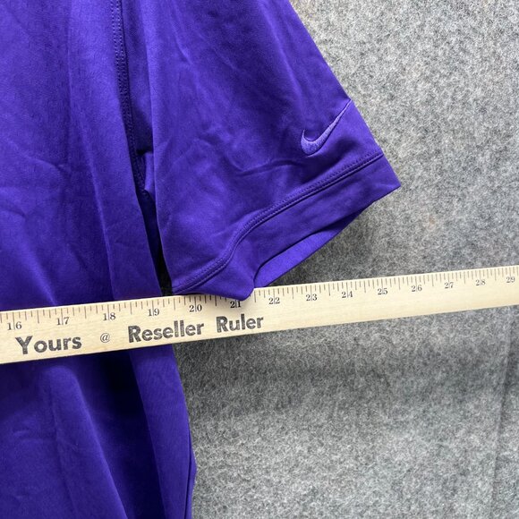 Nike Polo Shirt Mens Large Purple Tour Performance Dri Fit Golf Swoosh Jersey - Picture 3 of 11